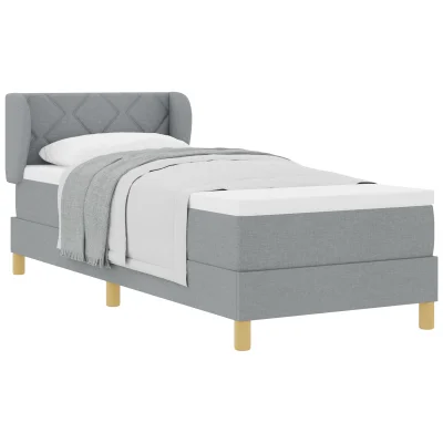 vidaXL Postelja z vzmetnico Svetlo siva 80x200 cm Iz tkanine