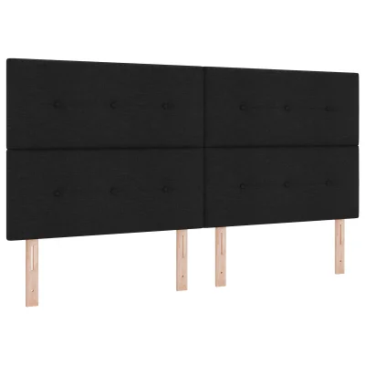 vidaXL Naslon za glavo s gumbi, črna, 200 cm, tkanina