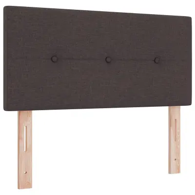 vidaXL LED Okvir za Posteljo s Pomanjkljivostmi Temno Rjave Barve 90 cm Tkanina