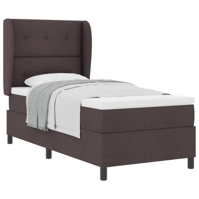 vidaXL Box Spring postelja z vzmetnico temno rjava 80x200 cm tkanina