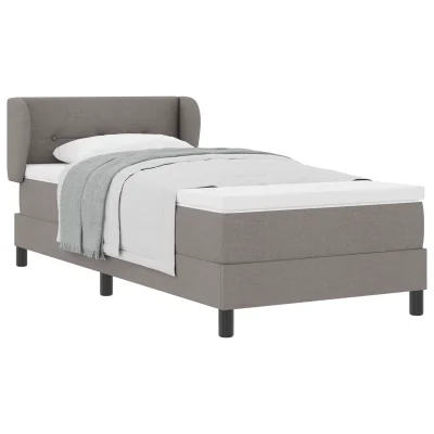 vidaXL Postelja s vzmetnico Taupe 90x190 cm