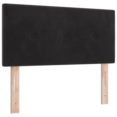 vidaXL LED vzglavnik s gumbi, črn, 100 cm, žamet