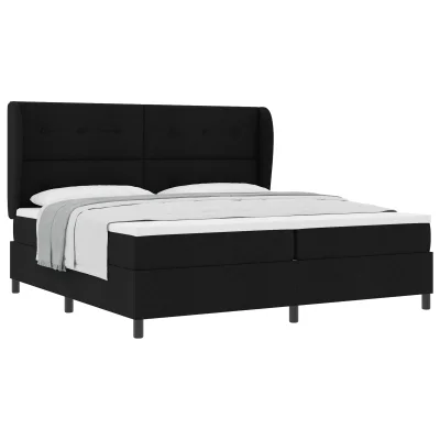 vidaXL Box Spring Postelja z Matracem Črna 200x200 cm Tkanina