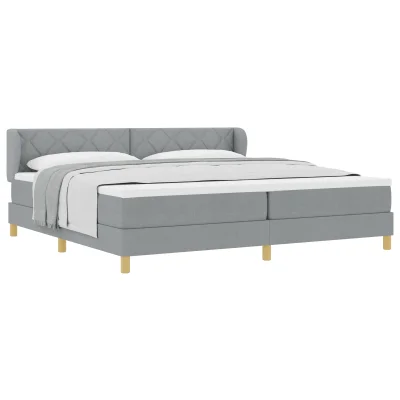 vidaXL Box Spring postelja z vzmetnico - Svetlo siva - 200x200 cm - Tkanina