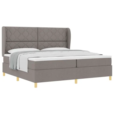 vidaXL Box Spring postelja z vzmetnico Taupe 200x200 cm Tkanina