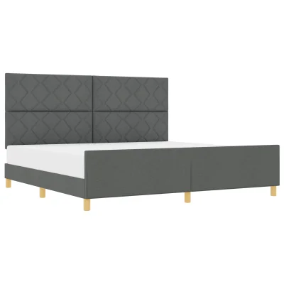 vidaXL Postelja Temno Siva 200x200 cm