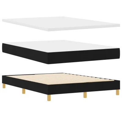vidaXL Box Spring Postelja z Blazino - Črna, 160x200 cm, Tkanina