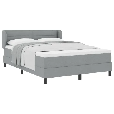 vidaXL Box Spring postelja z vzmetnico svetlo siva 140x200 cm tkanina
