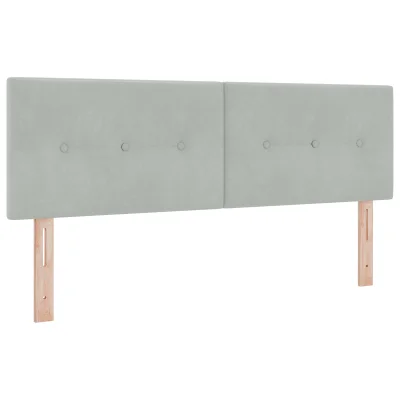 vidaXL LED Čelo Postelje Gumbi Utrjeno Svetlo Sivo 80 cm Žamet