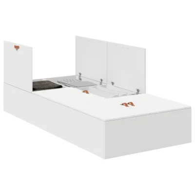 vidaXL Postelja s prostorom za shranjevanje Bela 100x200 cm