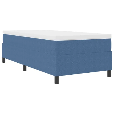 vidaXL Box Spring Postelja Modra 90x200 cm Kordurojska Tkanina