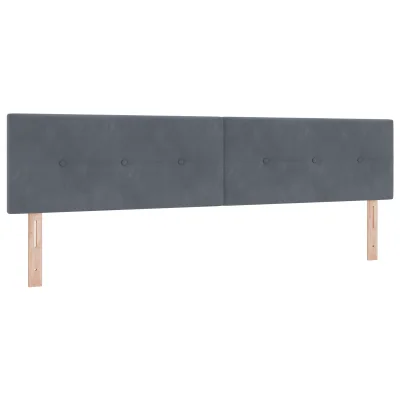 vidaXL LED Ogrodje z glavo s gumbi, temno sivo, 100 cm, žamet