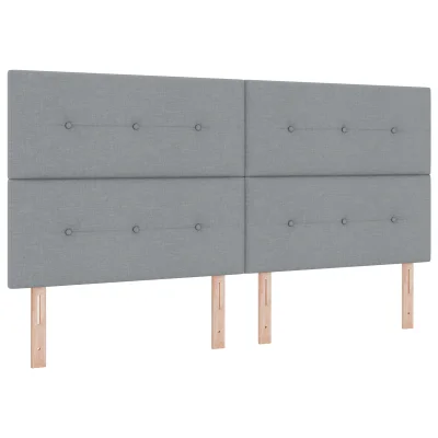 vidaXL Naslon za glavo s gumbi, enostavno tkanino, svetlo siva, 200 cm