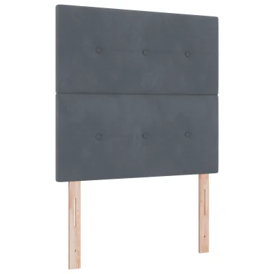 vidaXL Glavna postelja z gumbi, temno siva, 80 cm, žamet