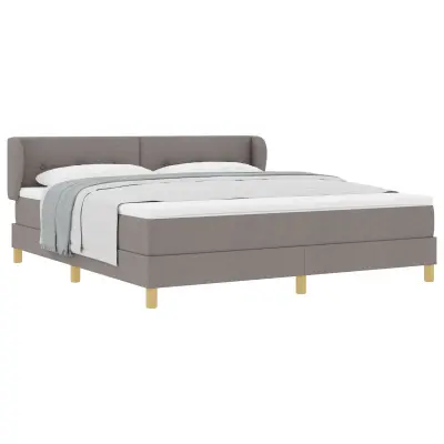 vidaXL Postelja s pomičnim dnom in vzmetnico - Taupe 180x200 cm Tkanina