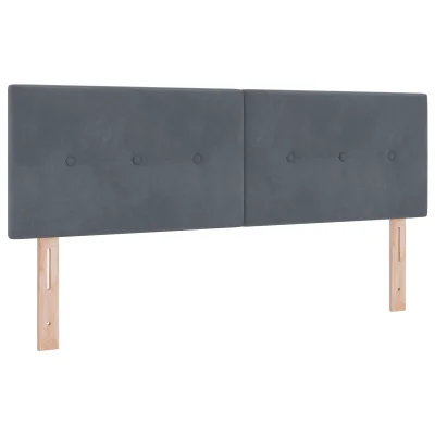 vidaXL LED Glava z Žametnim Oblazinjenjem s Pritisnjenimi Gumbki Temno Siva 80 cm