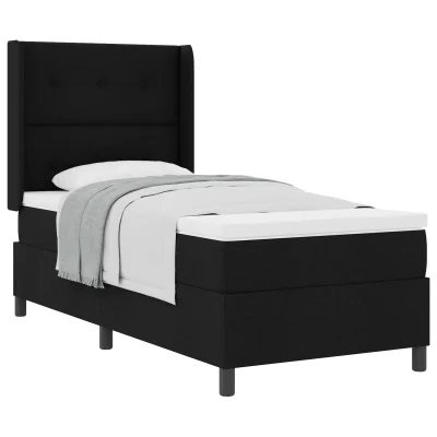 vidaXL Box Spring postelja z vzmetnico Črna 100x200 cm Tkanina