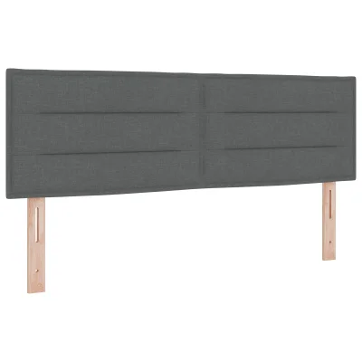 vidaXL Box Spring Postelja z Blazino Temno Siva 140x200 cm Tkanina