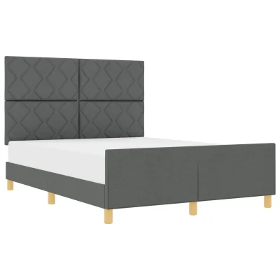 vidaXL Siva postelja 140x200 cm iz blaga
