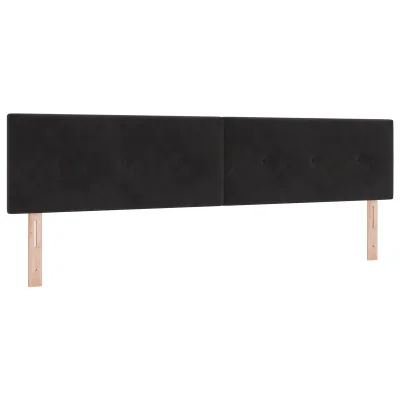 vidaXL LED vzglavnik s gumbi, črn, 100 cm, žamet