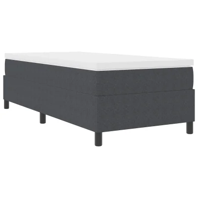 vidaXL Postelja z vzmetnico Temno siva 80x200 cm Kordurojska tkanina