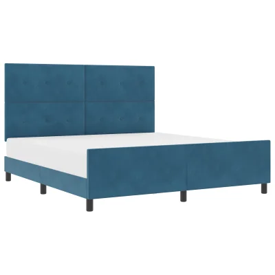 vidaXL Postelja Temno Modra 180x200 cm Žamet
