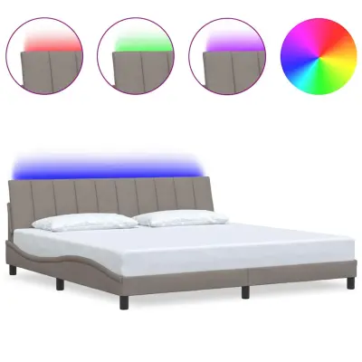vidaXL Posteljni okvir brez vzmetnice taupe 200x200 cm blago
