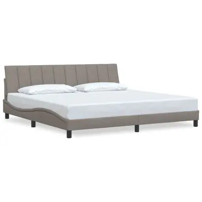 vidaXL Posteljni okvir brez vzmetnice taupe 200x200 cm blago