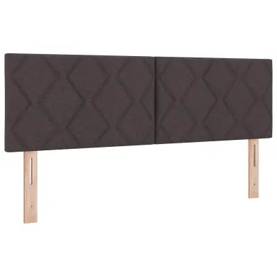 vidaXL Naslon za glavo z diamantnimi bloki, temno rjava barva, 160 cm, tekstil