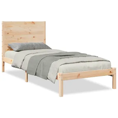 vidaXL Daljši posteljni okvir brez vzmetnice 90x210 cm trden les