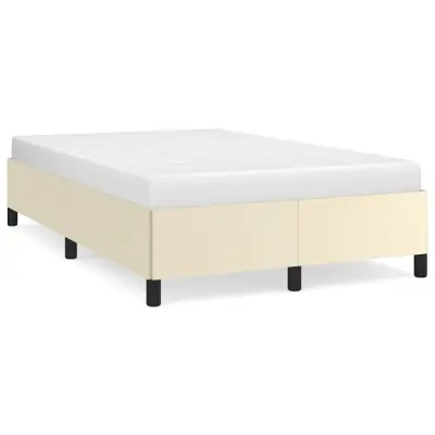 vidaXL posteljni okvir brez vzmetnice krem 120x190 cm umetno usnje