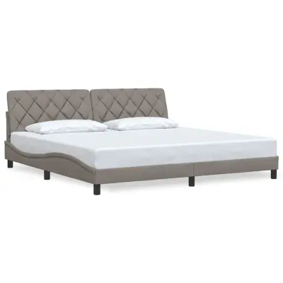 vidaXL Posteljni okvir brez vzmetnice taupe 200x200 cm blago