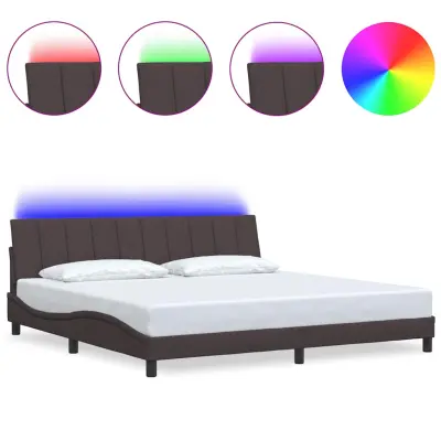 vidaXL Posteljni okvir brez vzmetnice temno rjav 200x200 cm blago