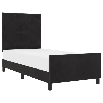 vidaXL črn okvir postelje 90x190 cm žamet