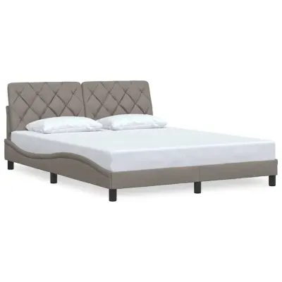 vidaXL Posteljni okvir brez vzmetnice taupe 160x200 cm blago