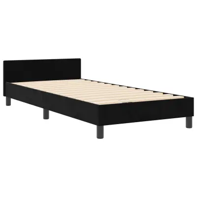 vidaXL Posteljni okvir z naslonjalom Set 2 Črna Les, Kovina 90 x 200 cm