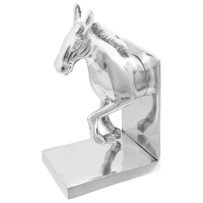 vidaXL Knjižni podstavki 2 kosa Srebrna 11x14x25 cm Aluminij Konj