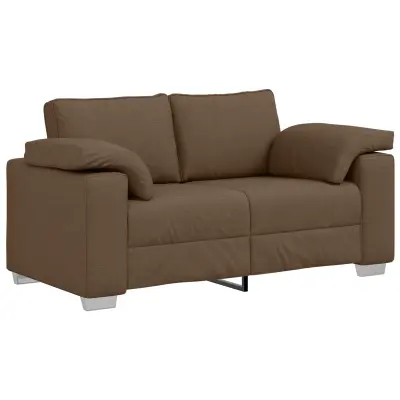 vidaXL Dvosedežna knjižna kavč Rjava 120 cm Tekstil