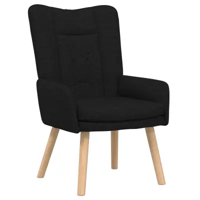 vidaXL Relaxacijska Stol Black Tkanina