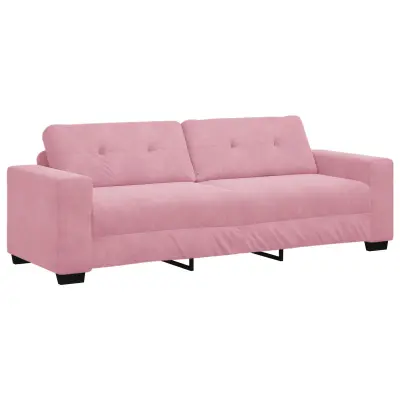 vidaXL 3-sedežni kavč roza 180 cm iz žameta