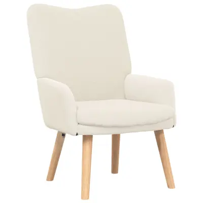 vidaXL Relaxacijska Stolica Krem Koder Wool-like Tkanina