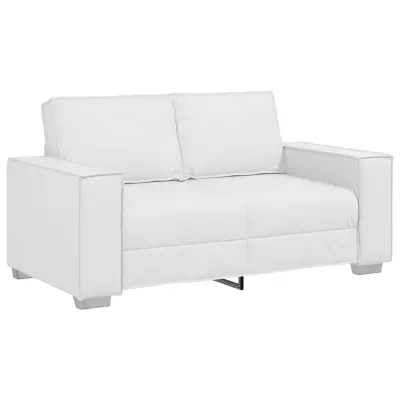 vidaXL Dvosedežna garnitura Bela 120 cm Umetno usnje