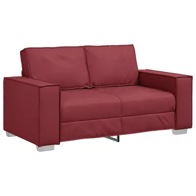 vidaXL Dvosedežna Sofa - Vino Rdeča, 120 cm, Umetno Usnje