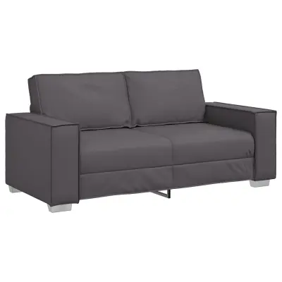 vidaXL Dvosedežna sofa Siva 140 cm umetno usnje