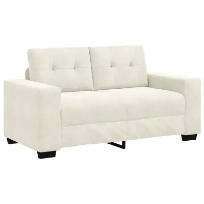vidaXL Dvosedežna garnitura krem barve, 120 cm, iz žameta