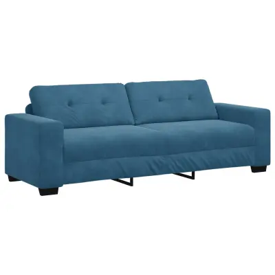 vidaXL 3-sedežni kavč modre barve, 180 cm, žamet