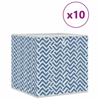 vidaXL Škatle za shranjevanje 10 kosov modre 32x32x32 cm blago