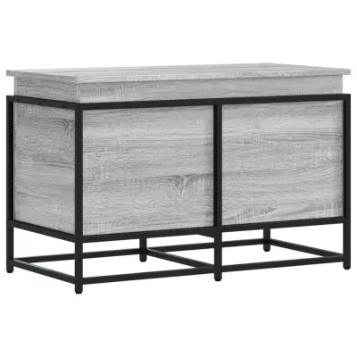 vidaXL Škatla s pokrovom siva sonoma 80x40x51,5 cm inženirski les