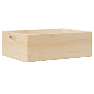 vidaXL Lesena škatla s pokrovom 40x30x13 cm trdna borovina