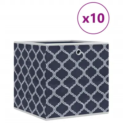 vidaXL Škatle za shranjevanje 10 kosov modre 32x32x32 cm blago